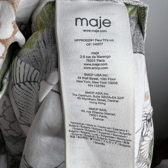 MAJE- Ruffled floral-print cotton-poplin mini dress Size 34 (XS) RTR - Picture 8 of 12